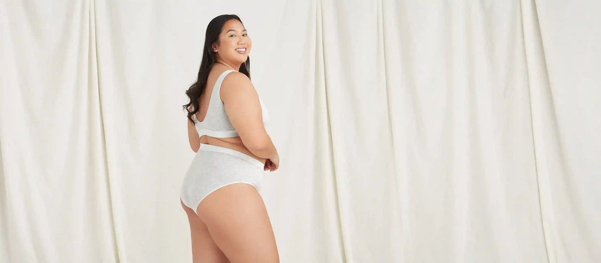 Stretch Cotton High-Waist Brief | Heather Grey